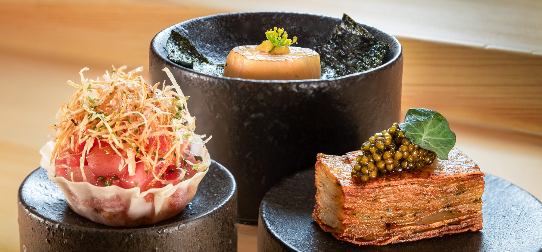A selection of seasonal dishes on Tsubame's tasting menu